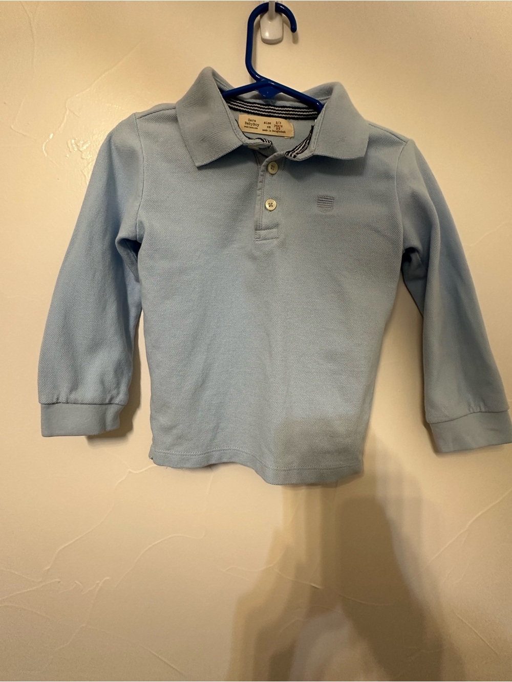 Zara Light Blue Long Sleeve Polo for Kids